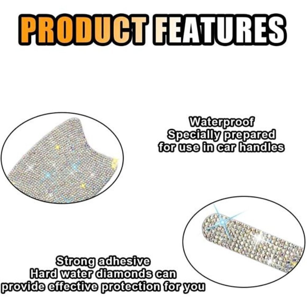 Car Door Handle Protector Bling Sticker Anti-Scratch, Universal Multi-Color - Picture 5 of 6